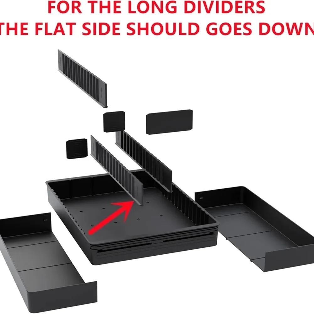 Black Expandable Silverware Drawer Organizer